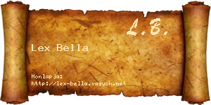 Lex Bella névjegykártya